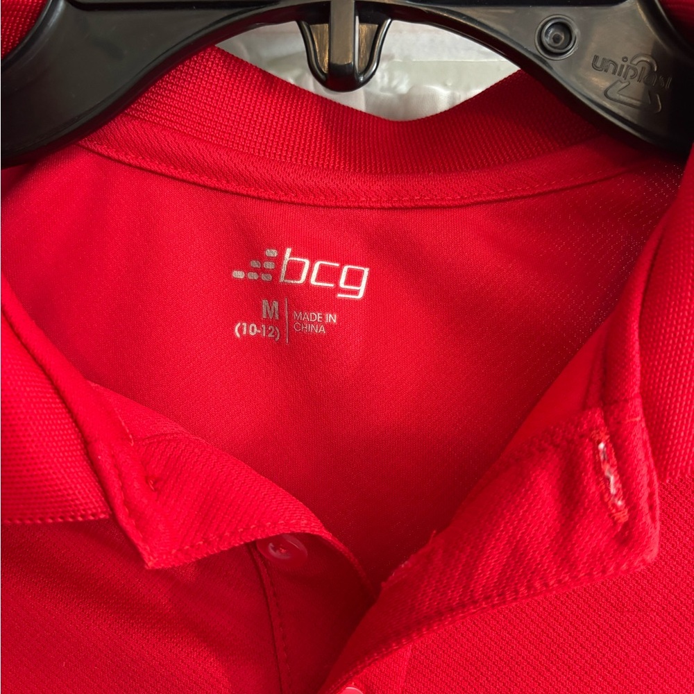 bcg Red Kids Polo Shirt with Classic Collar - Picture 2 of 4